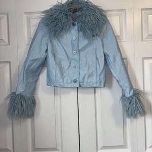 Urban Outfitters MIA Jacket NWT - Sky Blue Y2K Feather Jacket - Adult Women XS image 2