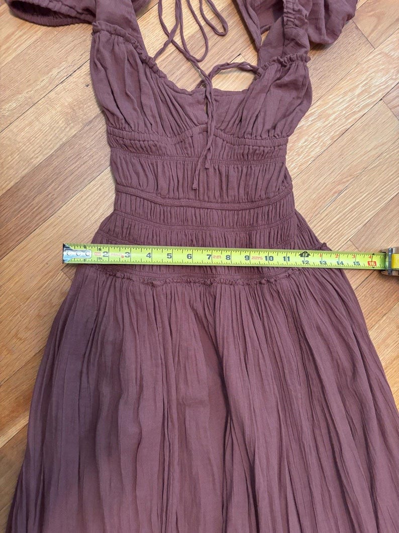 Free People Feeling Bonita Midi Size S | brown boho backless beach dress image 7
