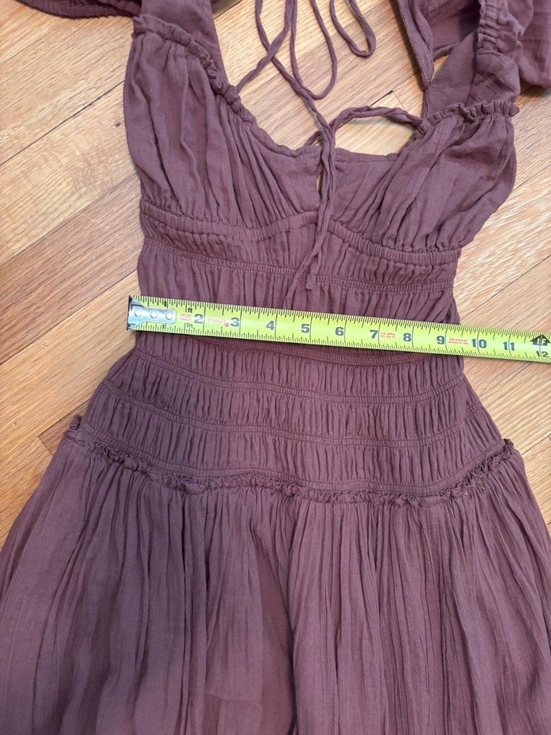 Free People Feeling Bonita Midi Size S | brown boho backless beach dress image 8