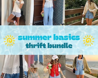 Basic Summer Clothing Thrifted Style Bundle - Women's lightweight, summery, beach, pool, outdoor clothes