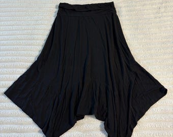 DJT Asymmetrical Skirt Womens Small Black Goth Fairycore Romantic Slinky Whimsy