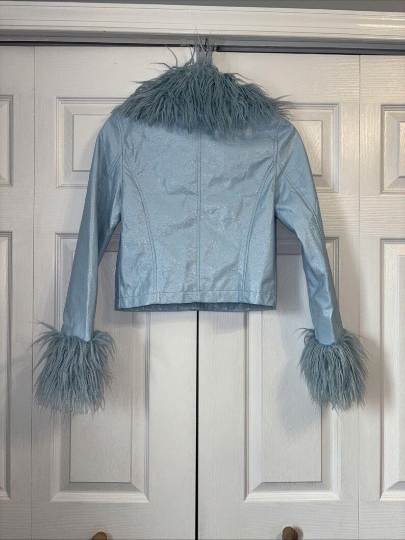 Urban Outfitters MIA Jacket NWT - Sky Blue Y2K Feather Jacket - Adult Women XS image 4