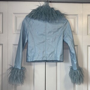 Urban Outfitters MIA Jacket NWT - Sky Blue Y2K Feather Jacket - Adult Women XS image 5