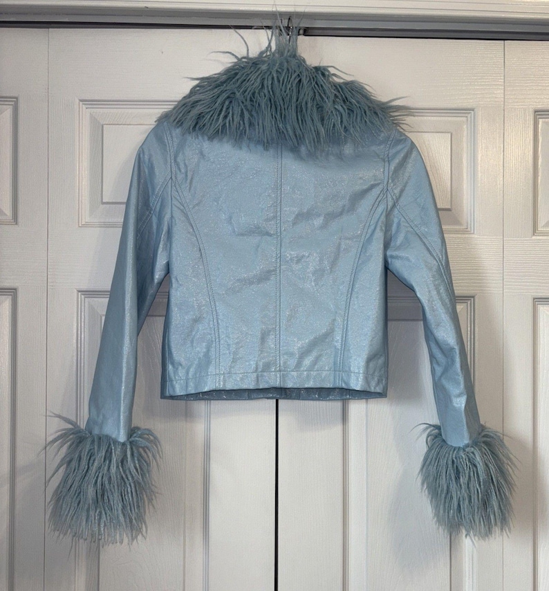 Urban Outfitters MIA Jacket NWT - Sky Blue Y2K Feather Jacket - Adult Women XS image 5