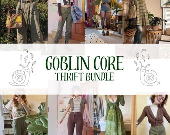 Thrifted Goblincore Clothing Bundle – Earthy, Whimsical, Woodland