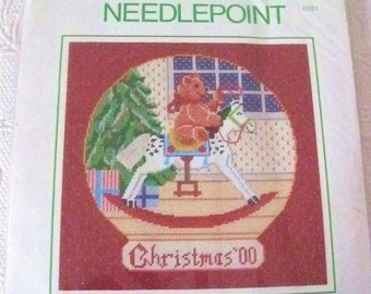 Sunset Needlepoint Kit "Teddy's Christmas Eve" Brand New Vintage Sealed