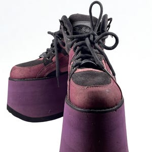 Vintage 90s Original Buffalo Platform Boots EU 38 Rare Color Pink Purple Grey Rave Y2K Spice Girls