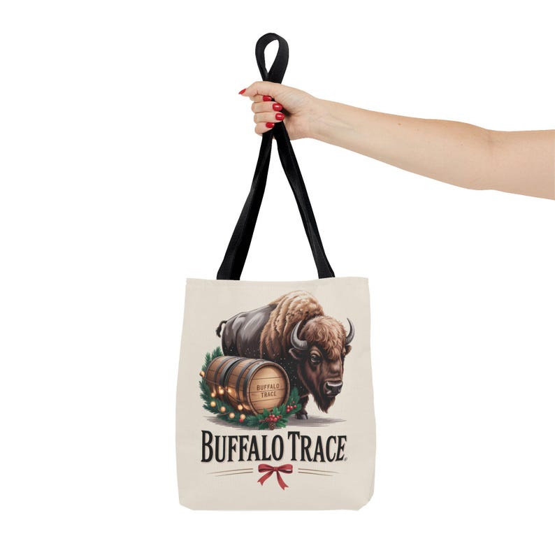 Buffalo Trace Distillery Illustration Tote Bag | Barrel Whiskey Logo Tote image 5