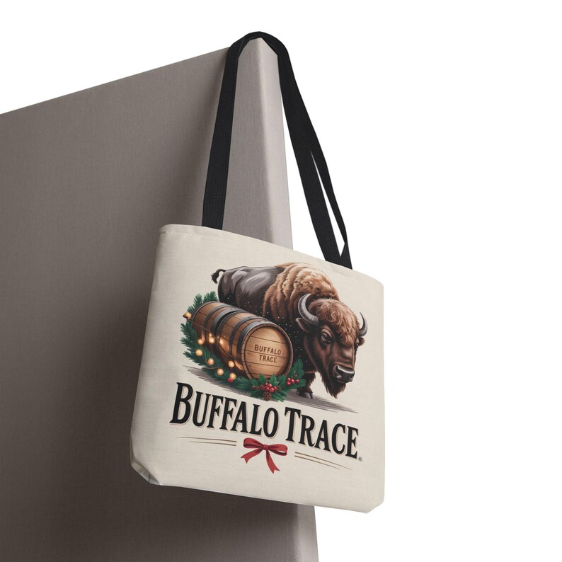 Buffalo Trace Distillery Illustration Tote Bag | Barrel Whiskey Logo Tote image 9