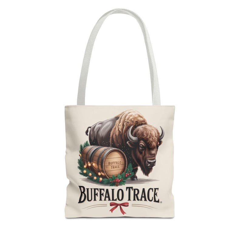 Buffalo Trace Distillery Illustration Tote Bag | Barrel Whiskey Logo Tote image 17