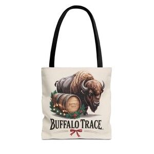 Buffalo Trace Distillery Illustration Tote Bag | Barrel Whiskey Logo Tote image 2