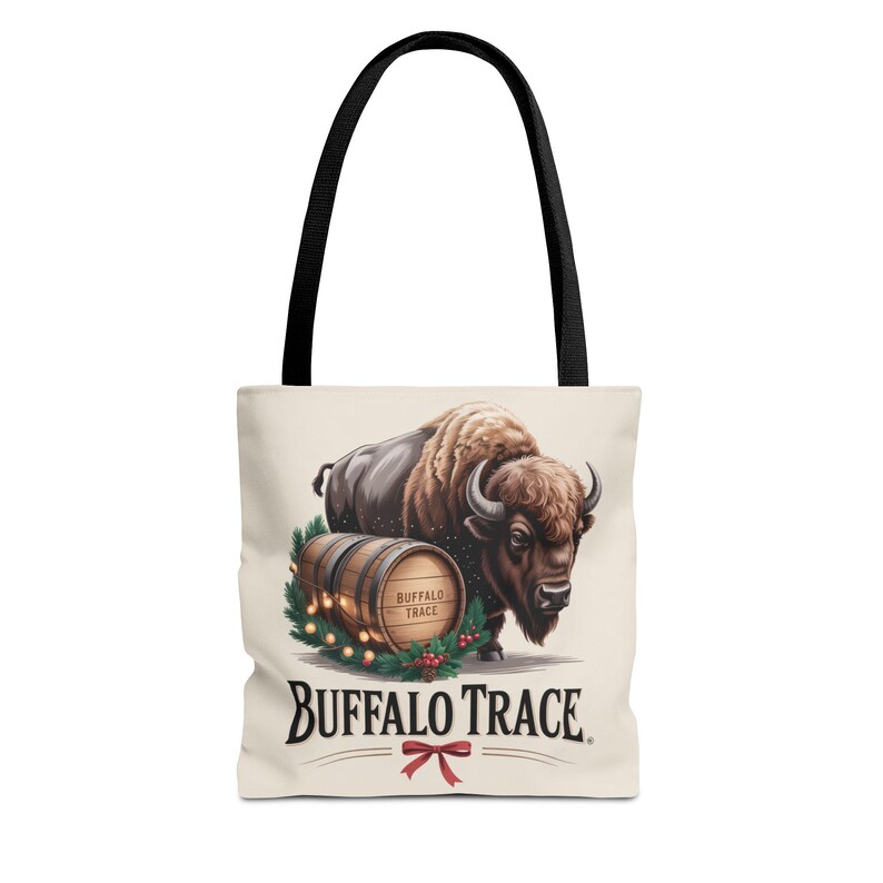 Buffalo Trace Distillery Illustration Tote Bag | Barrel Whiskey Logo Tote image 2