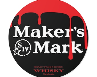 Pegatinas de vinilo estilo Makers Mark: Decoración para bourbon, etiquetas para vasos y tazas.