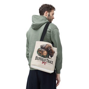 Buffalo Trace Distillery Illustration Tote Bag | Barrel Whiskey Logo Tote image 7