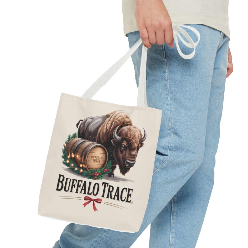 Buffalo Trace Distillery Illustration Tote Bag | Barrel Whiskey Logo Tote image 19