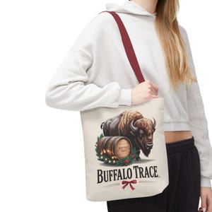 Buffalo Trace Distillery Illustration Tote Bag | Barrel Whiskey Logo Tote image 15