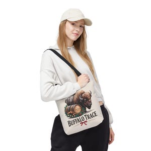 Buffalo Trace Distillery Illustration Tote Bag | Barrel Whiskey Logo Tote image 6