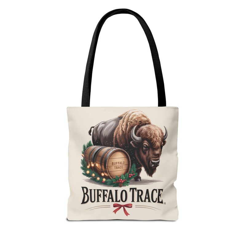 Buffalo Trace Distillery Illustration Tote Bag | Barrel Whiskey Logo Tote image 3