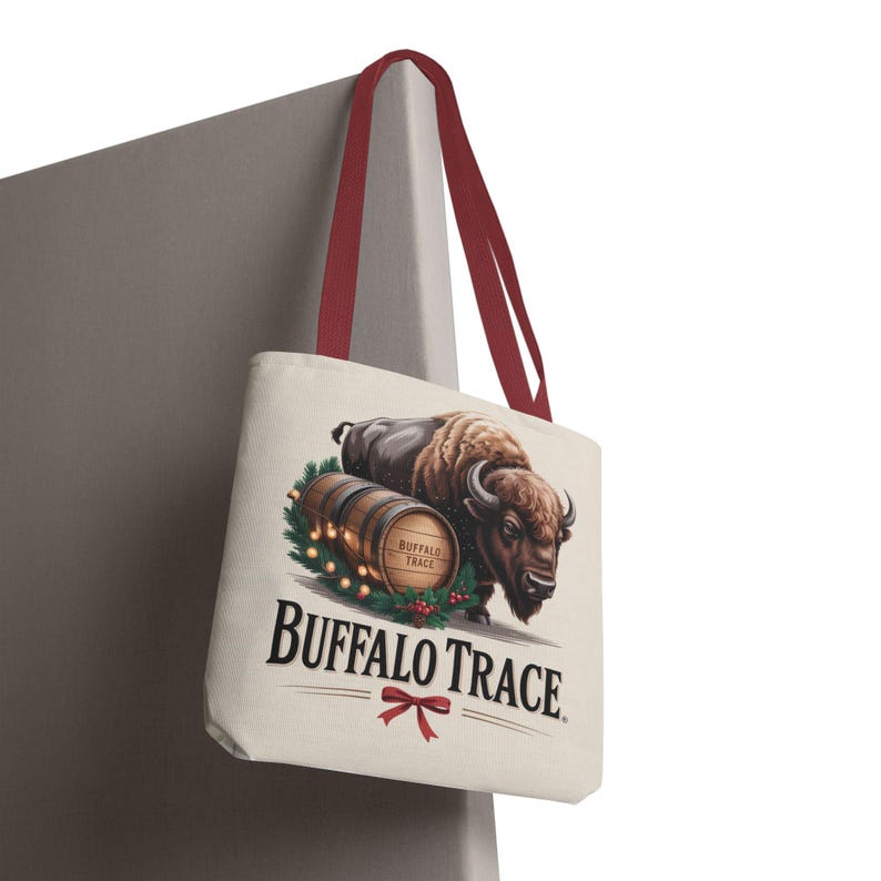 Buffalo Trace Distillery Illustration Tote Bag | Barrel Whiskey Logo Tote image 16