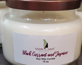 Black Currant & Jasmine Candle 15 oz | Soy Candle