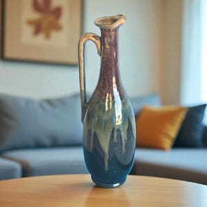 Labbé François Art Nouveau Ceramic Carafe, France, 1900 - Vintage Pitcher, Drip Glaze - Decorative Vase - Antique French Pottery - Home Decor