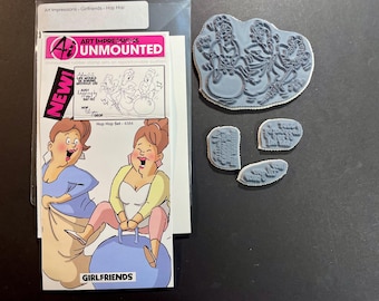 Art Impressions Girlfriends Stamp Set - Hop Hop