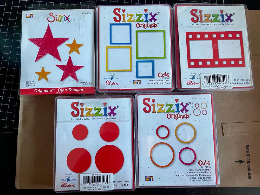 Sizzix Cutting Dies - Stars, Squares, Filmstrip, Circles, - Etsy