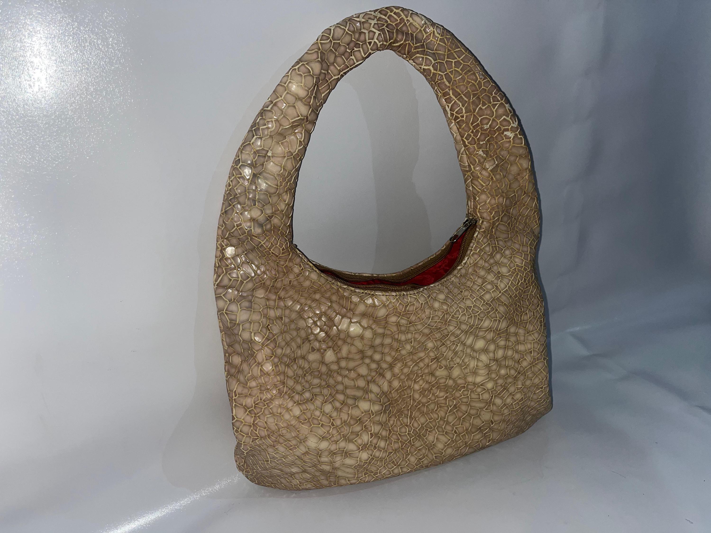 Vintage Cream Leather Shoulder Bag: Elegant Ladies Purse - Etsy display picture 1
