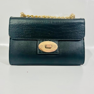 Black Leather Bag For Girls | Elegant Black Top-Handle Chain Handbag | Stylish Design Leather Handbag for Women | Gift for Her| Shoulder bag