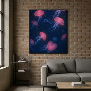 Galaxy Jellyfish Print: Cosmic Underwater Fantasy Art (Digital Download)