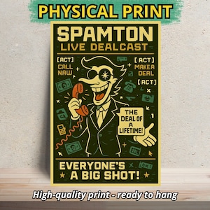 Spamton Deltarun Poster: Glitchcore Satin Archival Matte Wall Art