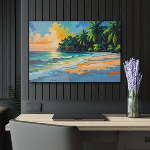 Tropical Acrylic Print, Wall Art, Home Decor, French Cleat Hanging, Beach Vibes Decor, Coastal Art