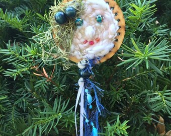 Boho Fairy Ornament, Forest Witch Wall Art, Winter Fairy Home Décor, Whimsical Gift for Fairy Lover