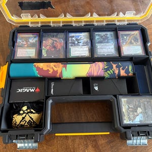 Organiseurs imprimés en 3D pour valise Stanley/Dewalt à 10 compartiments - Organisateurs de rangement MTG pour tapis de jeu, 3 jeux de hasard, des dés et plus encore !