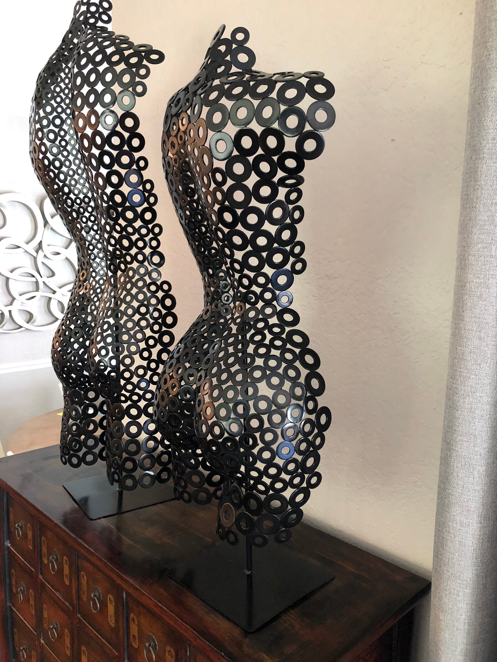 Metal Torso Sculpture Black Set of 2 by Holly Lentz Metal Art Etsy