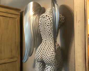 Metal Wall Art Angel  Sculpture Abstract Angel Torso by Holly Lentz