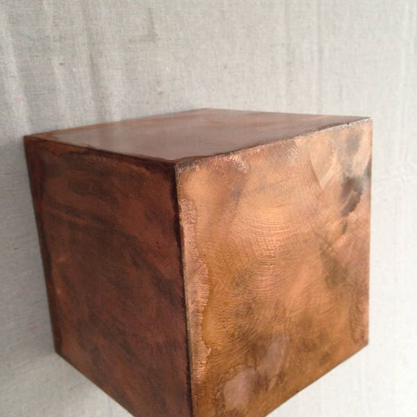 Metal Art Cube Shelf Abstract Metal Wall Art Sculpture par Holly Lentz