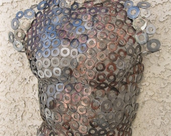 Abstract Metal Wall art sculpture Male Torso by Holly Lentz