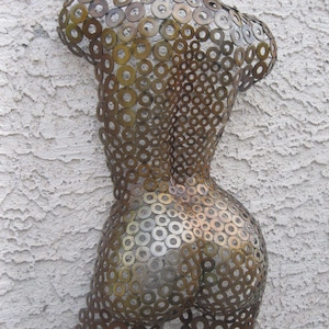 Metal Wall art sculpture statue abstract torso by Holly Lentz metal torso