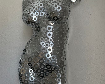 Metal Wall Art Sculpture Female Torso  by Holly Lentz