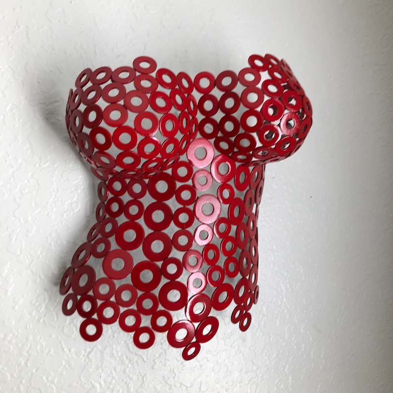 Red Metal Wall Art Sculpture Abstract Torso by Holly Lentz Etsy