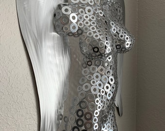 Metal Wall Art Torso Modern Sculpture Abstract Angel Torso by Holly Lentz sexy nude