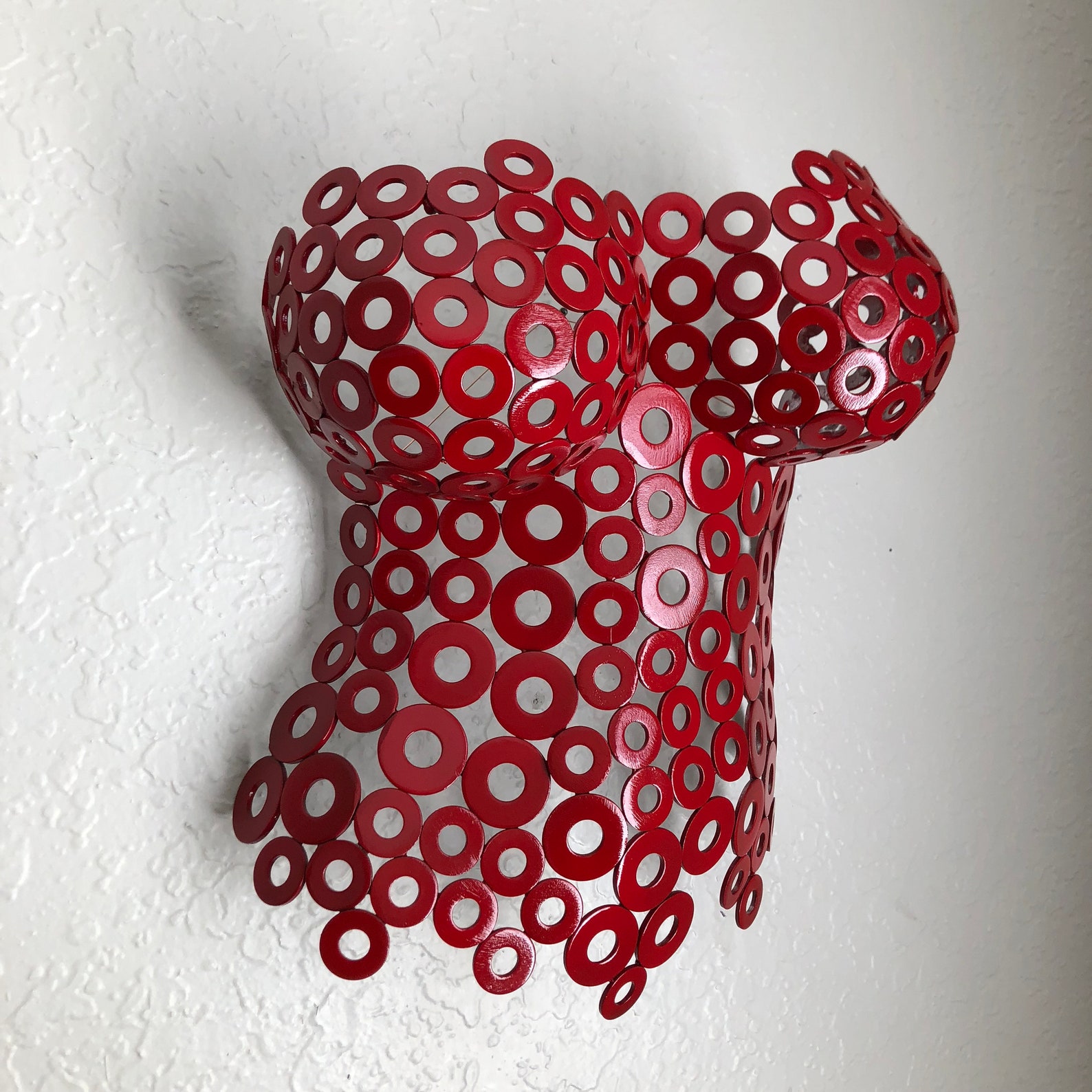 Red Metal Wall Art Sculpture Abstract Torso by Holly Lentz Etsy