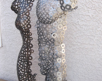 Metal art sculpture  Handmade abstract torso decor  by Holly Lentz