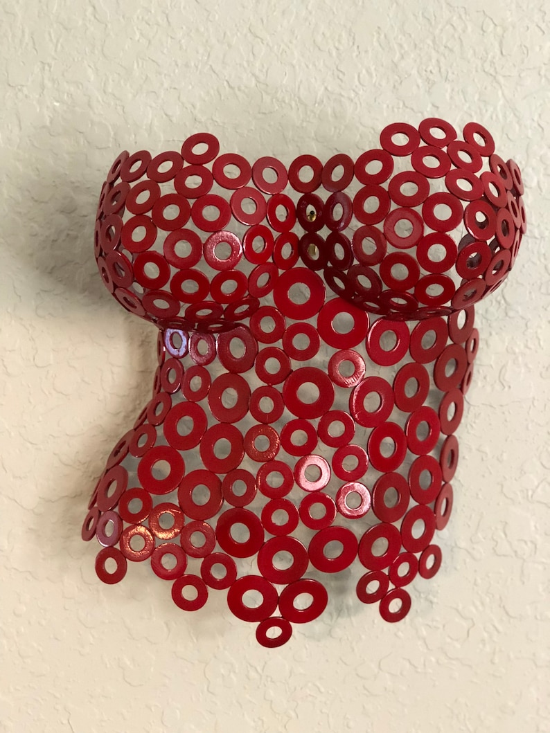 Red Metal Wall Art Sculpture Abstract Torso by Holly Lentz Etsy