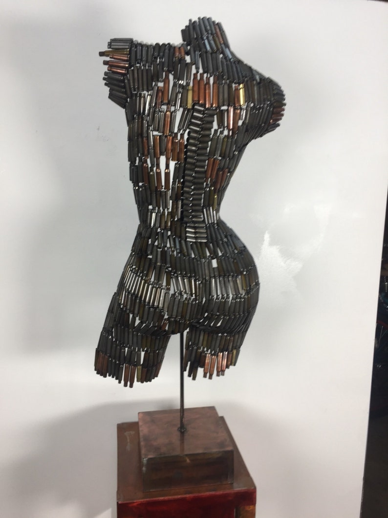 Abstract Metal Art Bullet Torso Sculpture by Holly Lentz Etsy