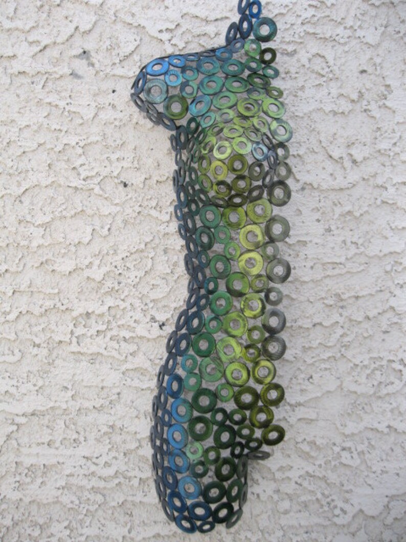 Abstract Metal art torso sculpture indooroutdoor garden by Holly Lentz