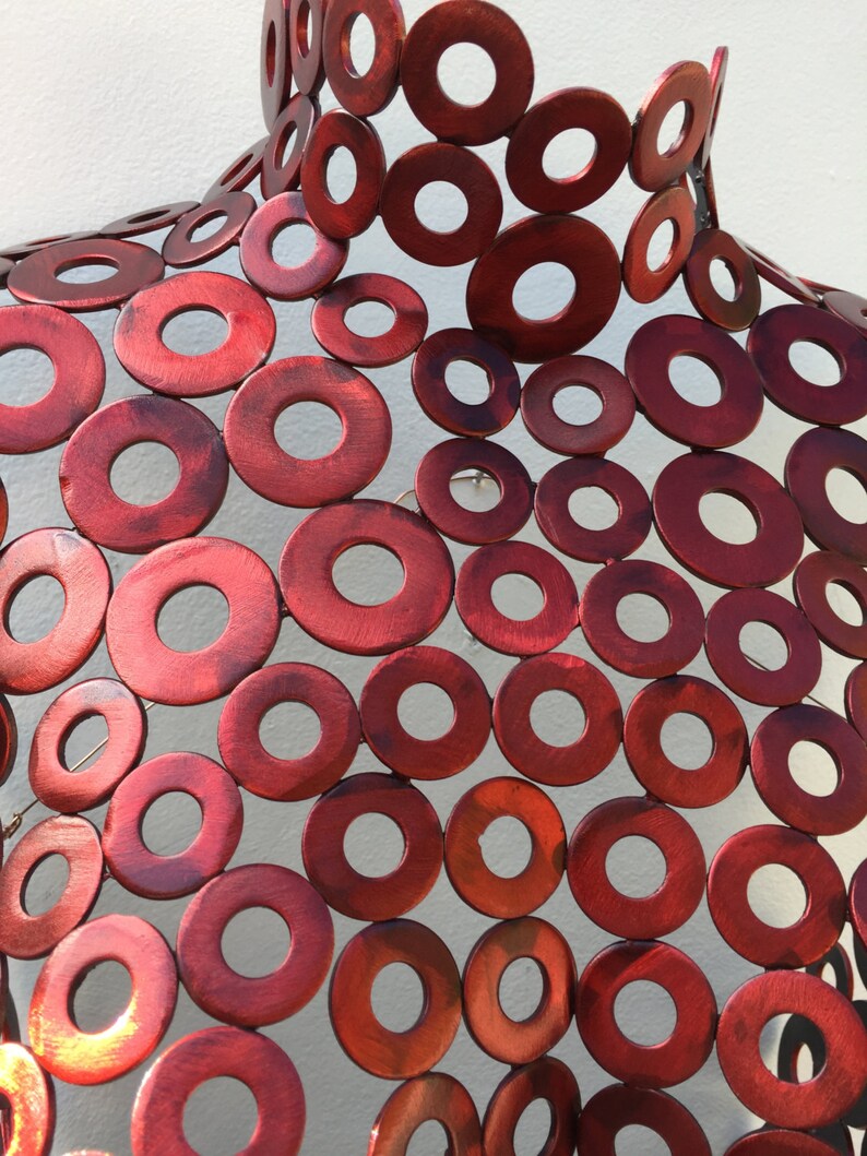 Red Metal Wall Art Metal Art Home Decor Sculpture Abstract Etsy
