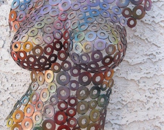 Metall Wand Kunst Skulptur abstrakten Torso von Holly Lentz sexy nackten Metall Torso