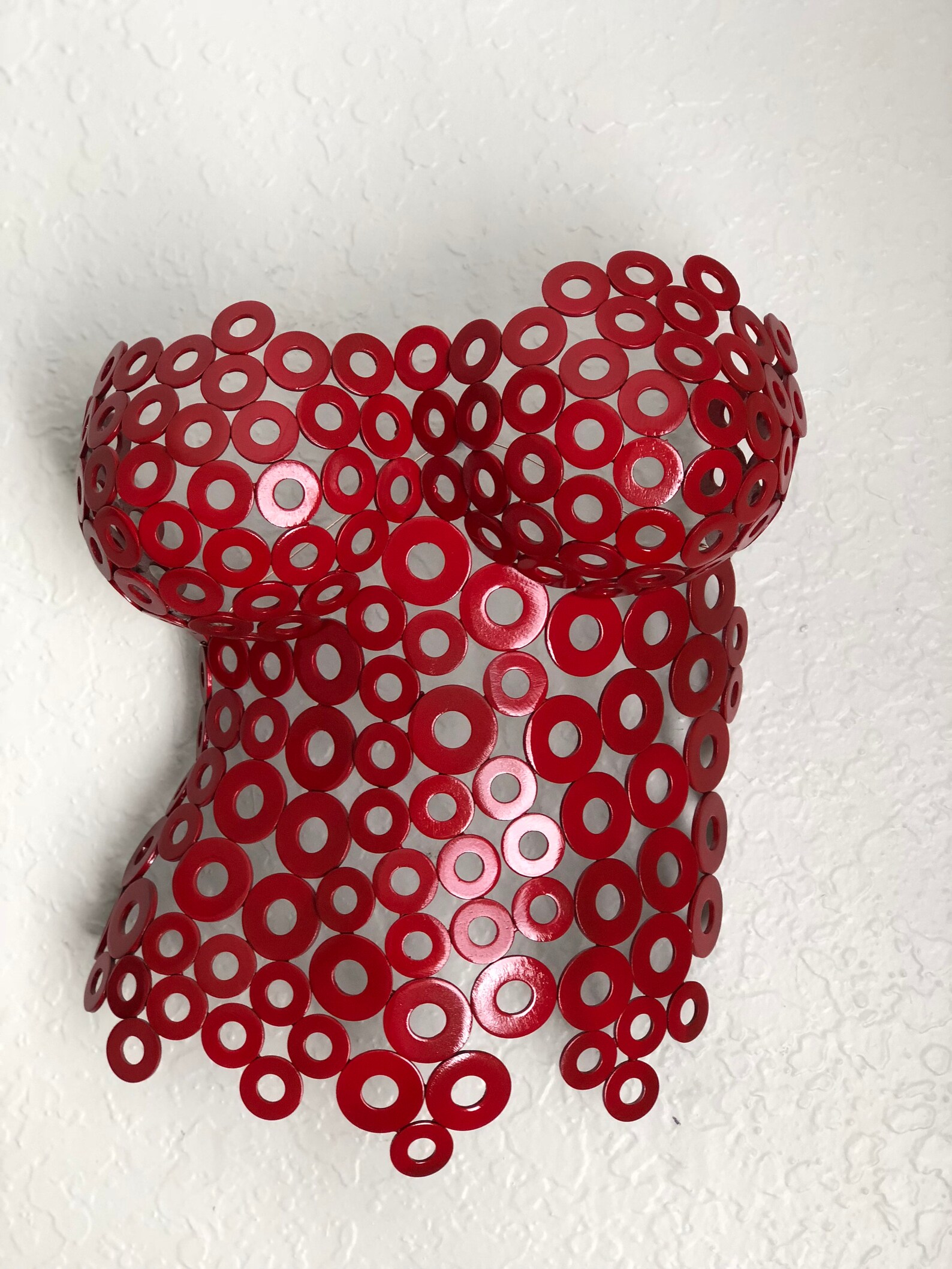 Red Metal Wall Art Sculpture Abstract Torso by Holly Lentz Etsy